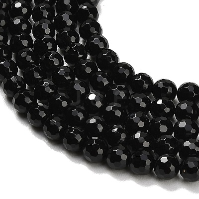 Natural Black Onyx Beads Strands X-G-C280-B01-6mm-1