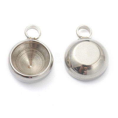 Tarnish Resistant 202 Stainless Steel Pendant Rhinestone Settings STAS-F266-24P-1
