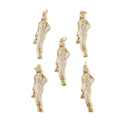 Brass Micro Pave Cubic Zirconia Pendants KK-E068-VF282-1