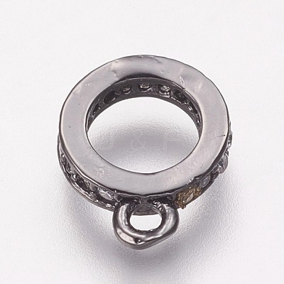 Brass Cubic Zirconia Tube Bails KK-P134-64B-1