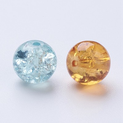 Baking Paint Crackle Glass Beads DGLA-X0006-8mm-13-1