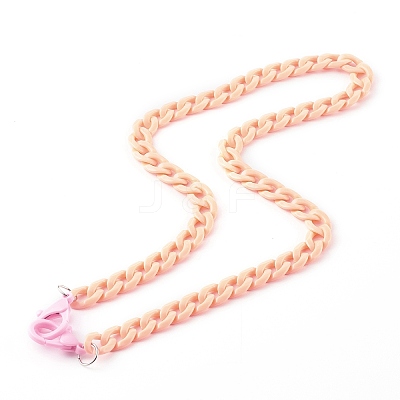 Personalized Acrylic Curb Chain Necklaces NJEW-JN03515-04-1