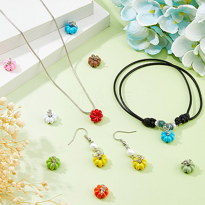30Pcs 10 Colors Spray Painted Alloy Charms FIND-FH0011-37-1