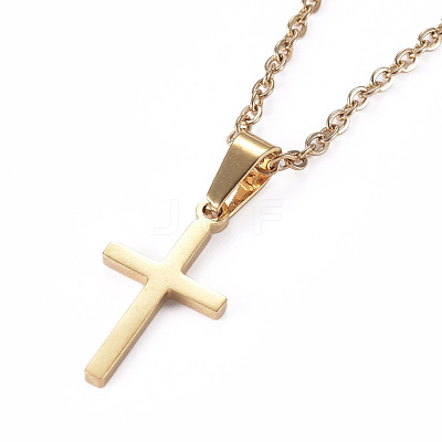 304 Stainless Steel Pendant Necklaces NJEW-I237-03G-1