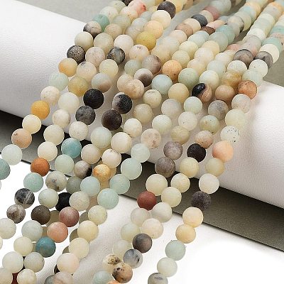 Natural Flower Amazonite Beads Strands G-G697-F05-4mm-01-1