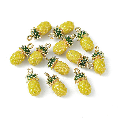Brass Enamel Charms KK-G462-31LG-1
