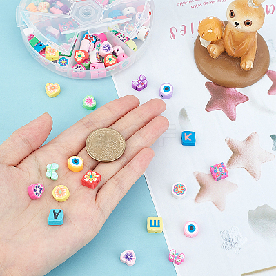 90~120Pcs 6 Style Handmade Polymer Clay Beads CLAY-PH0001-39-1