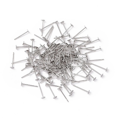 Tarnish Resistant 316 Surgical Stainless Steel Flat Round Blank Peg Stud Earring Settings STAS-R073-04-1