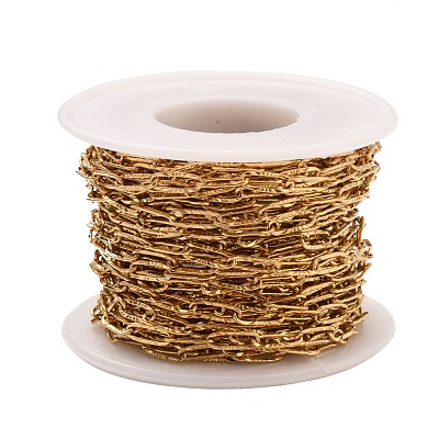 304 Stainless Steel Textured Paperclip Chains CHS-I009-01G-1