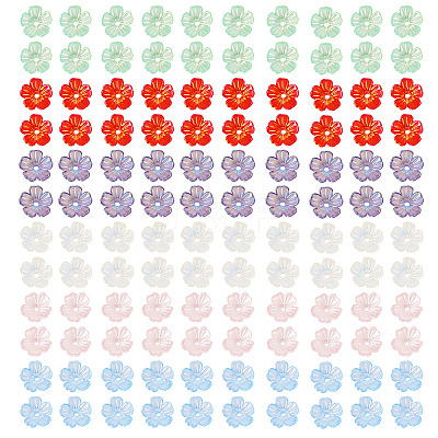 240Pcs 6 Colors UV Plating Acrylic Bead Cap OACR-TA0002-94-1