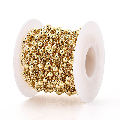 Brass Round Link Chains KK-N281-01G-1