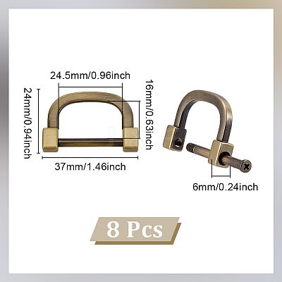 8Pcs Zinc Alloy D Clasps Accessories FIND-NB0006-32-1