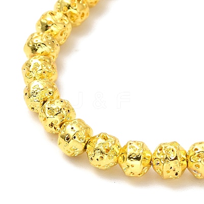 Electroplated Natural Lava Rock Beads Strands G-G984-08G-1