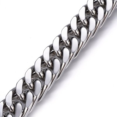 Tarnish Resistant 304 Stainless Steel Curb Chains Bracelets BJEW-E346-10P-1