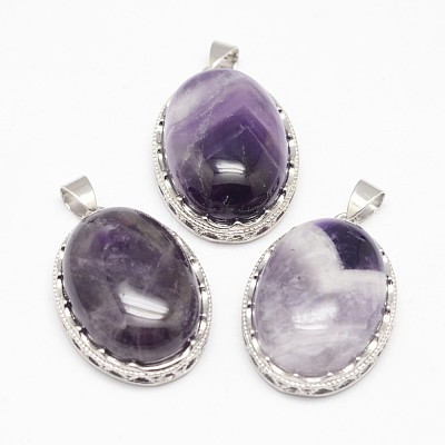 Natural Amethyst Pendants X-G-D851-42-1