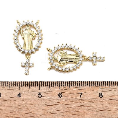Brass Micro Pave Cubic Zirconia Pendants KK-Q006-53C-G-1