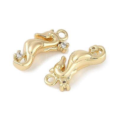 Brass Micro Pave Cubic Zirconia Charms KK-I719-37G-1