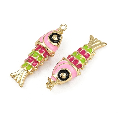 Brass Enamel Pendants KK-L241-23G-03-1