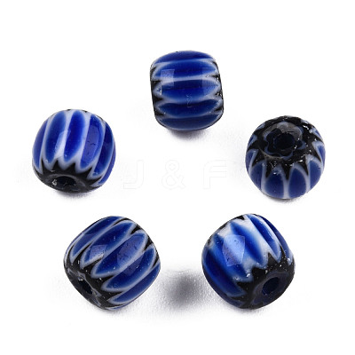 Handmade Lampwork Chevron Beads Strands LAMP-N023-003-1