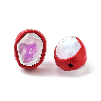 Spray Painted Alloy Bead PALLOY-H134-26B-1