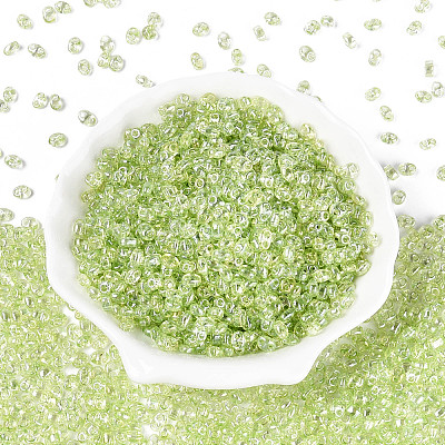 Transparent Colours Luster Glass Seed Beads SEED-N008-09E-1