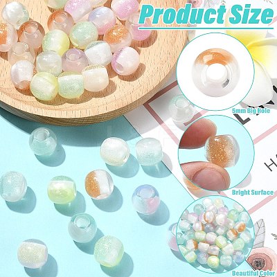 Pearlized Resin European Beads RESI-CJC0022-09-1
