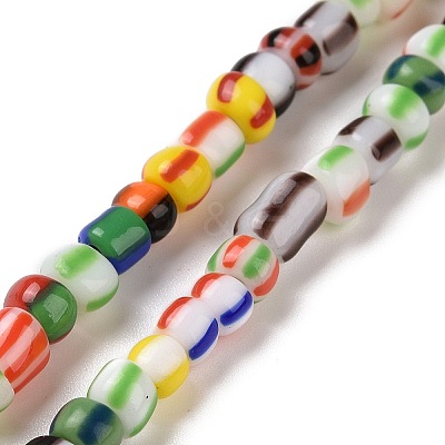 Opaque Handmade Lampwork Beads Strands LAMP-H061-04-1