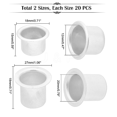 40Pcs 2 Styles Aluminum Candle Cup FIND-PH0004-52-1
