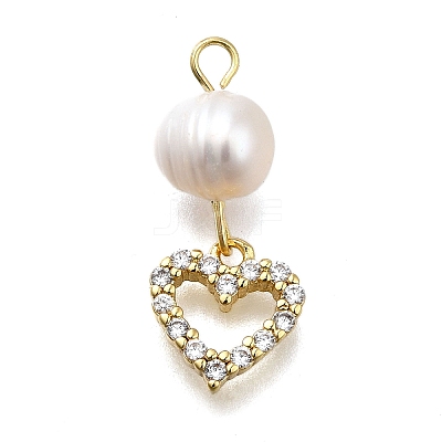 Brass Micro Pave Cubic Zirconia Pendants KK-B132-05G-1