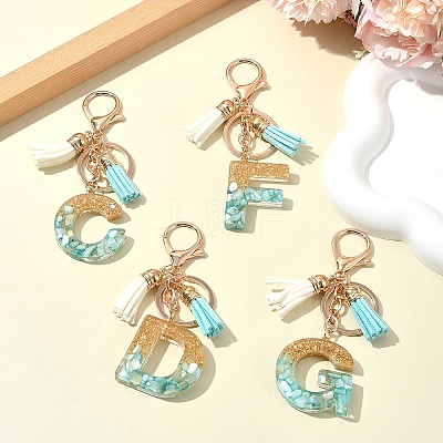 Transparent Epoxy Resin Pendant Keychains KEYC-FS00022-14-1