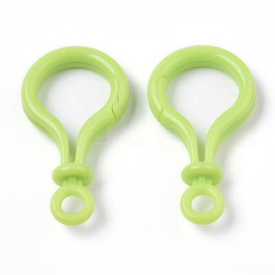 Opaque Solid Color Bulb Shaped Plastic Push Gate Snap Keychain Clasp Findings LS-KY-T021-01F-1