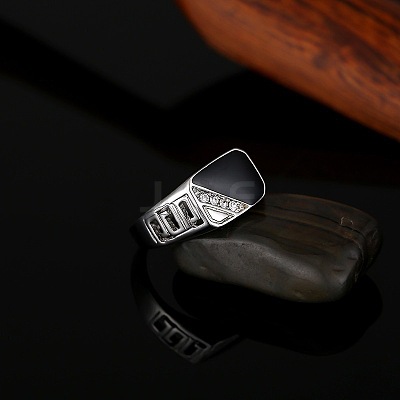 Alloy Micro Pave Cubic Zirconia Finger Rings for Men FS-WGE231C-04-1
