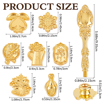 7Pcs 7 Styles Zinc Alloy Stamp Head AJEW-CP0008-57-1
