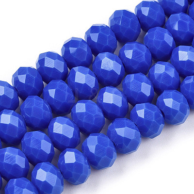Opaque Solid Color Glass Beads Strands EGLA-A034-P8mm-D32-1