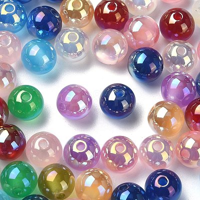 UV Plating Iridescent Acrylic Beads MACR-CJ0001-75-1