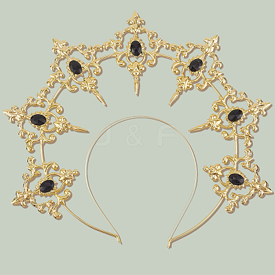 Plastic Goddess Crown Hair Bands OHAR-WH20010-02C-1