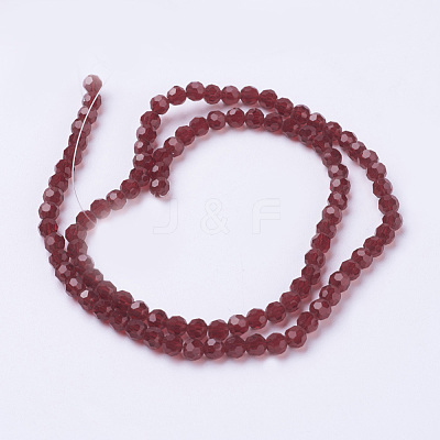 Faceted(32 Facets) Round Glass Beads Strands X-EGLA-J042-4mm-20-1