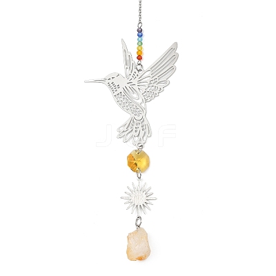 201 Stainless Steel Bird/Tree of Life Suncatcher HJEW-JM04875-1