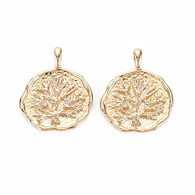 Brass Micro Pave Clear Cubic Zirconia Pendants KK-S356-690-1