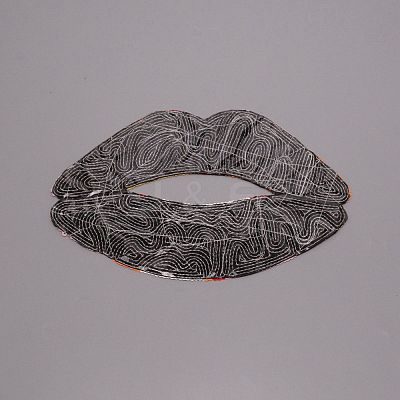 Lip Computerized Embroidery Cloth Iron On Patches FIND-WH0094-16B-02-1