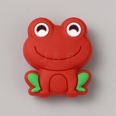 Frog Food Grade Eco-Friendly Silicone Focal Beads SIL-WH0006-29A-1