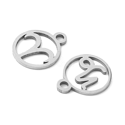 12Pcs 12 Style 201 Stainless Steel Charms STAS-YW0001-33-1