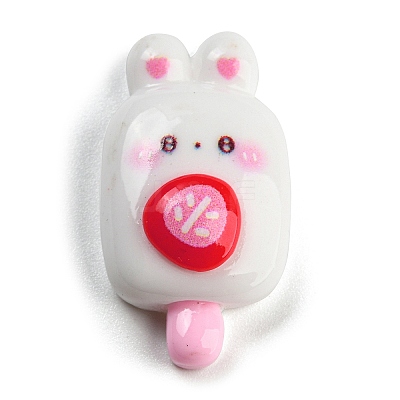 Rabbit Theme Opaque Resin Cabochons RESI-C042-02E-1