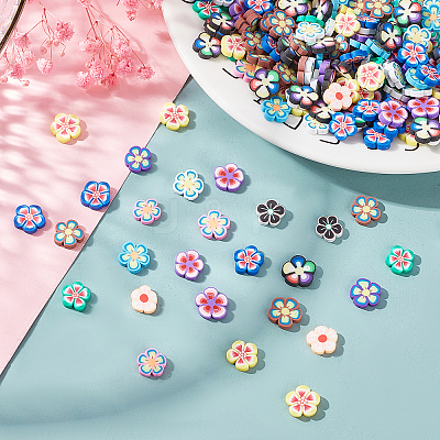 600Pcs 12 Colors Handmade Polymer Clay Cabochons CLAY-PH0001-46-1