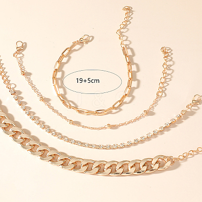 Iron and Zinc Alloy Chain Multi-Strand Bracelet Sets NI2300-4-1