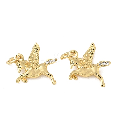 Brass Micro Pave Clear Cubic Zirconia Charms CU-CBAC675-04G-1
