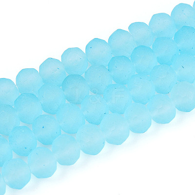 Baking Paint Frosted Glass Beads Strands X-FGLA-N003-6mm-02-1
