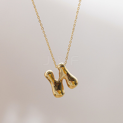 Brass Chunky Initial Pendant Necklaces WG97A63-14-1