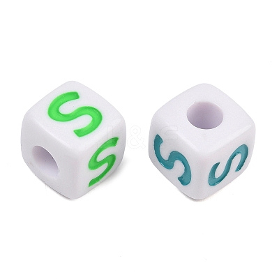 Opaque Acrylic Enamel European Beads AC-ACBA1794-04S-1
