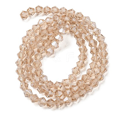 Transparent Electroplate Glass Beads Strands GLAA-F029-3mm-C12-1